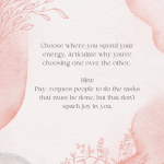 Be mindful of where you spend your energy