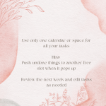 Use only one calendar for all your tasks